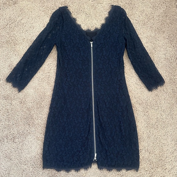 Diane Von Furstenberg Zarita navy lace dress - Picture 5 of 5